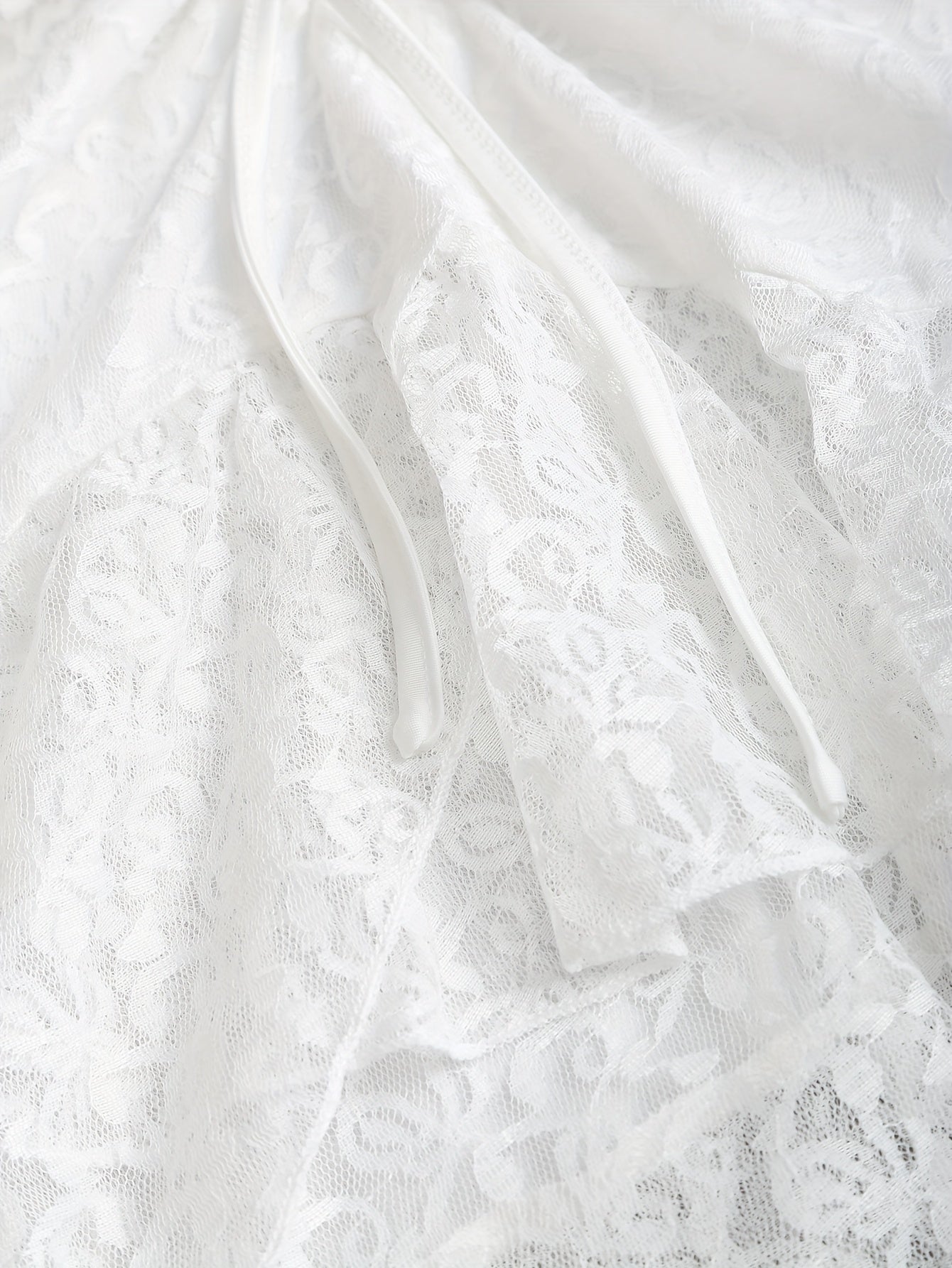 Women'S Elegant Solid Color Lace Pleated Skirt - Y2K Style, Contrast Lace Detail, Summer Fashion, Pleated Skirt | Lace Skirt | Ruffled Hem Skirt, Lace Skirt