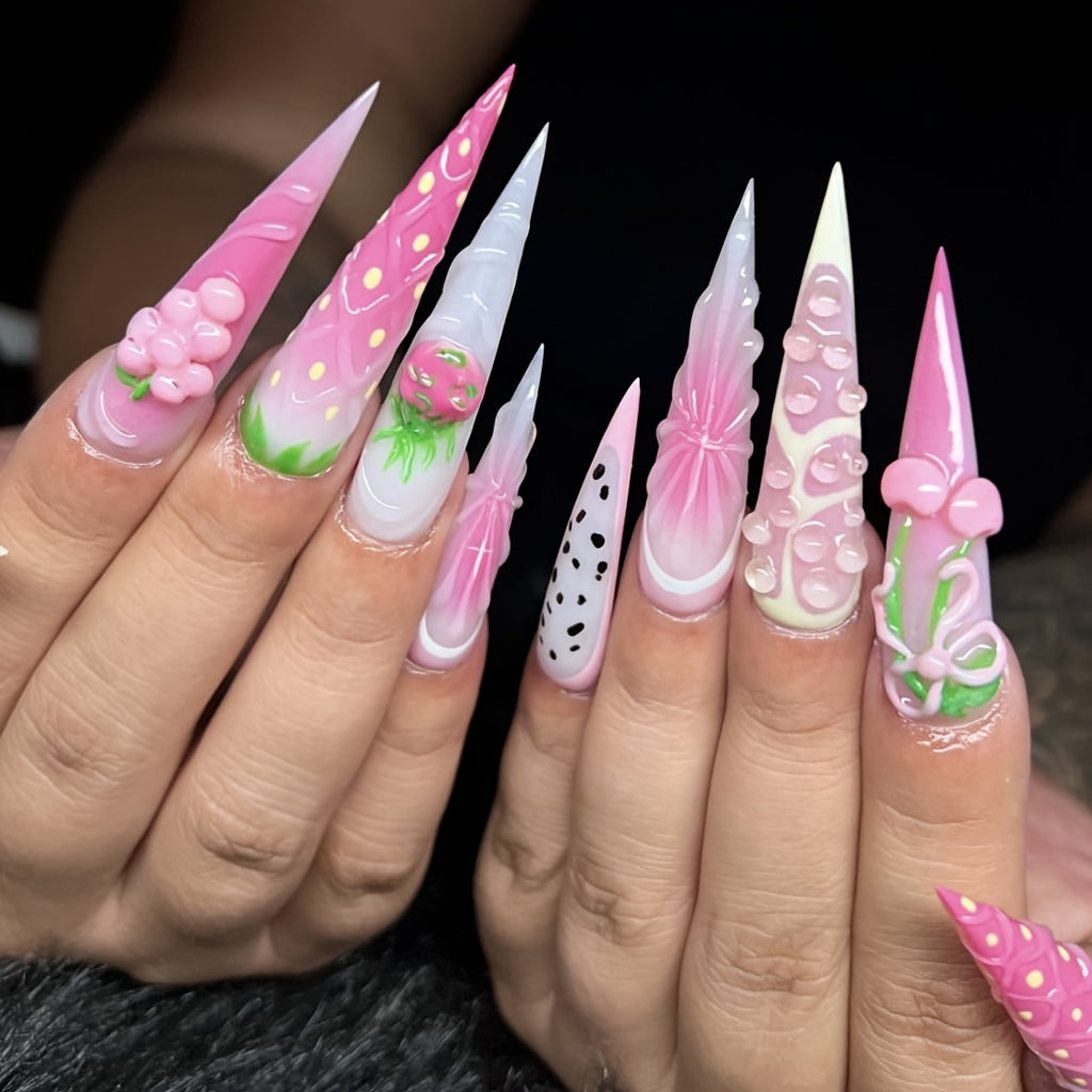 {10pcs} Handmade Full Cover Nail Tips