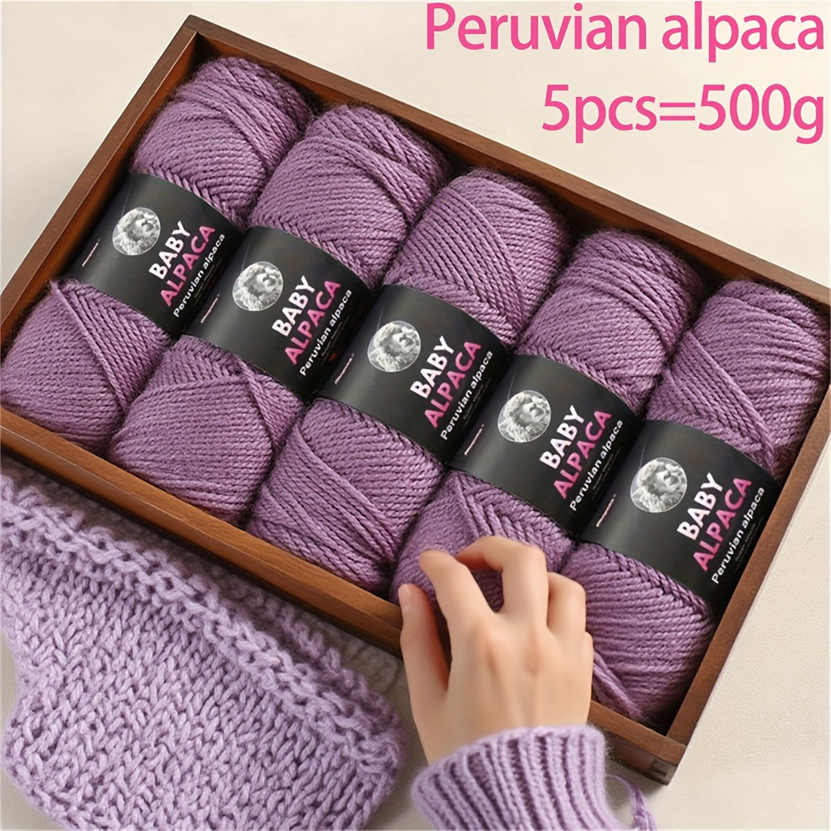 500g (5 Balls) Luxury Alpaca Wool Yarn