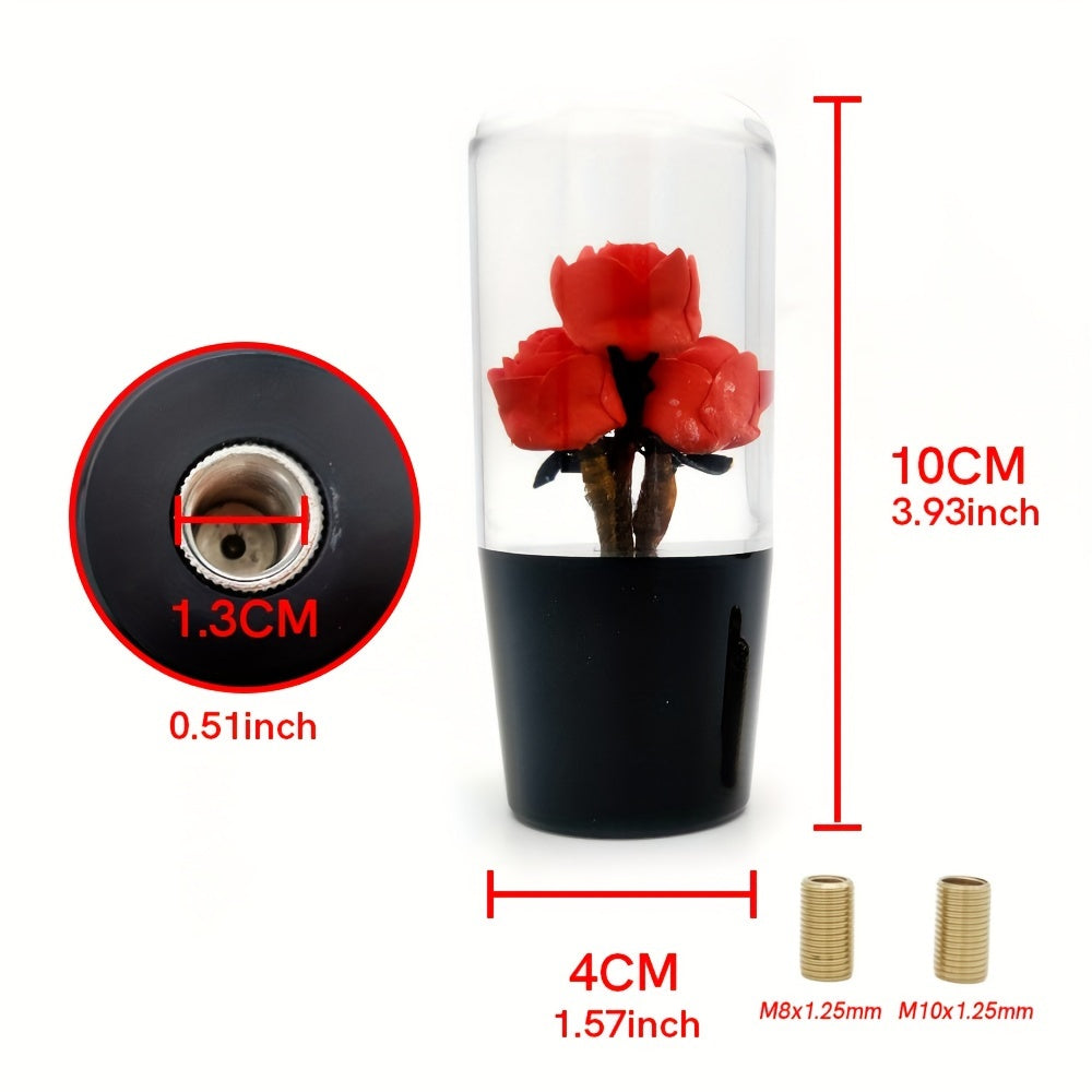 Unique Rose-Shaped 4" Resin Crystal Gear Shift Knob
