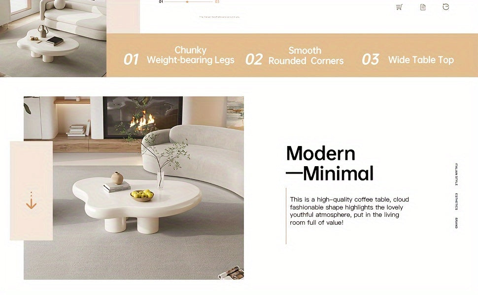 Modern White Cloud Tea Table