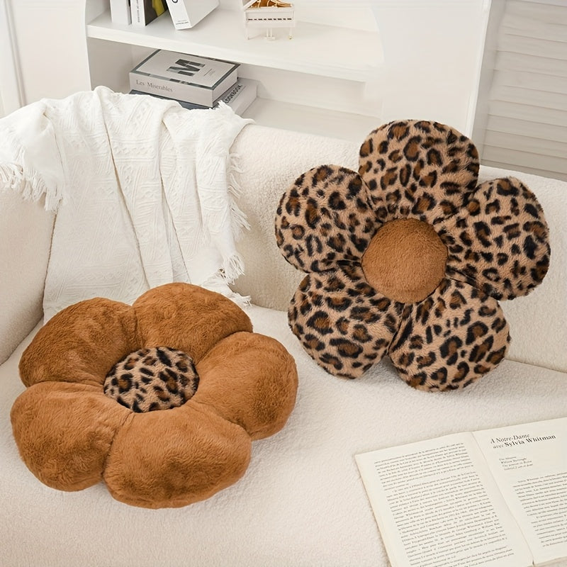{1pc} Leopard Flower Plush Pillow