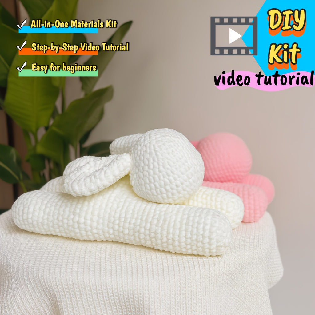 Cozy Giant Crochet Bunny Pillow Kit