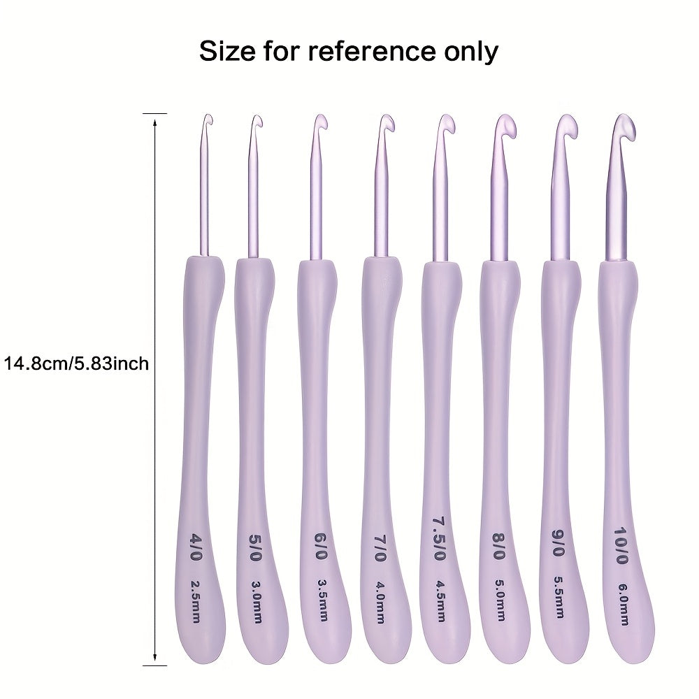 8 Sizes Purple Crochet Hook Set
