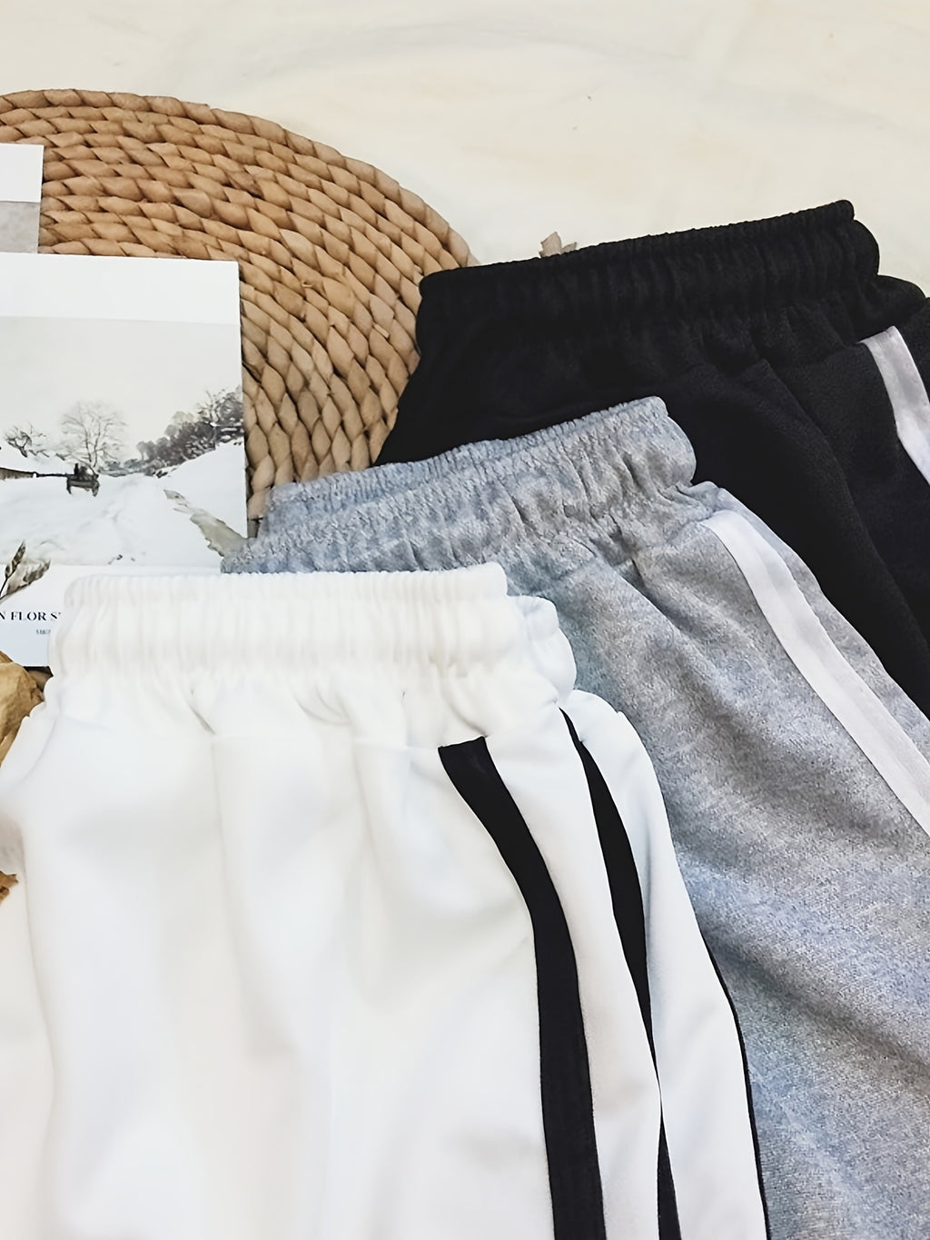 {3pcs} Casual Straight Wide-Leg Shorts