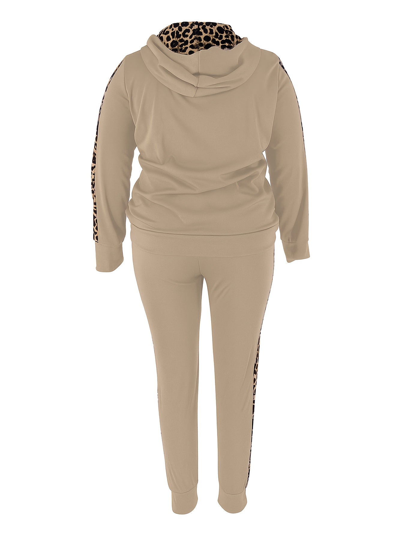 Leopard Print Hooded Sweatshirt & Joggers Set