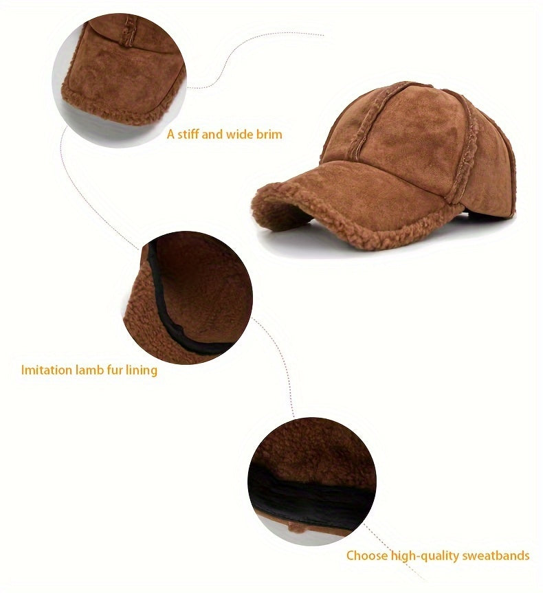 Polyester Baseball Cap with Imitation Lamb Lining