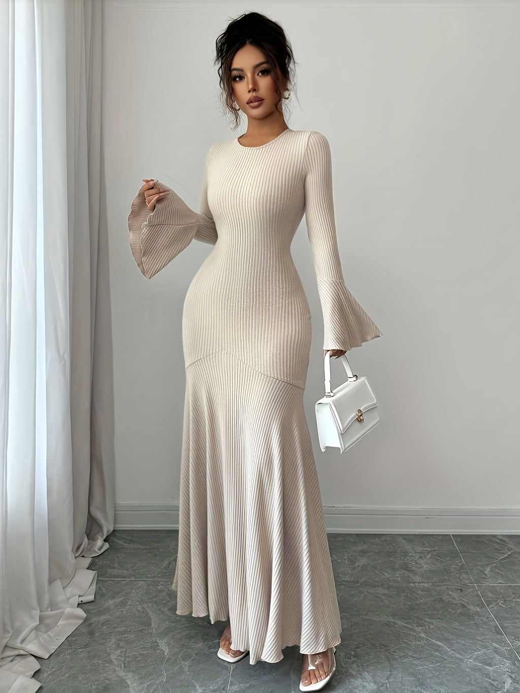 Elegant Long Sleeve Maxi Dress