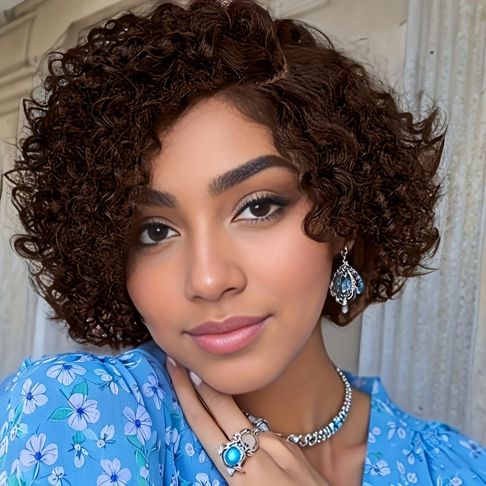 Deep Curly Short Pixie Bob Wig