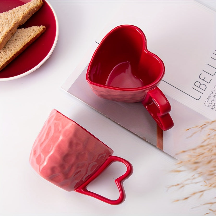 Red Love Ceramic Mug Creative Cute Coffee Cup