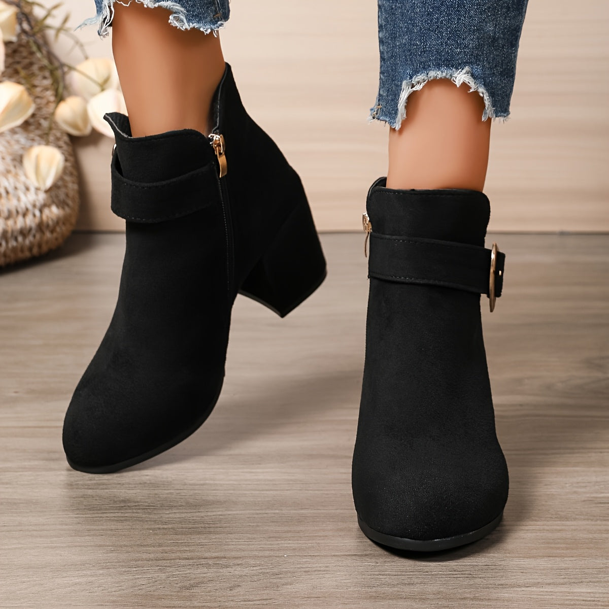 Chunky Heel Ankle Boots