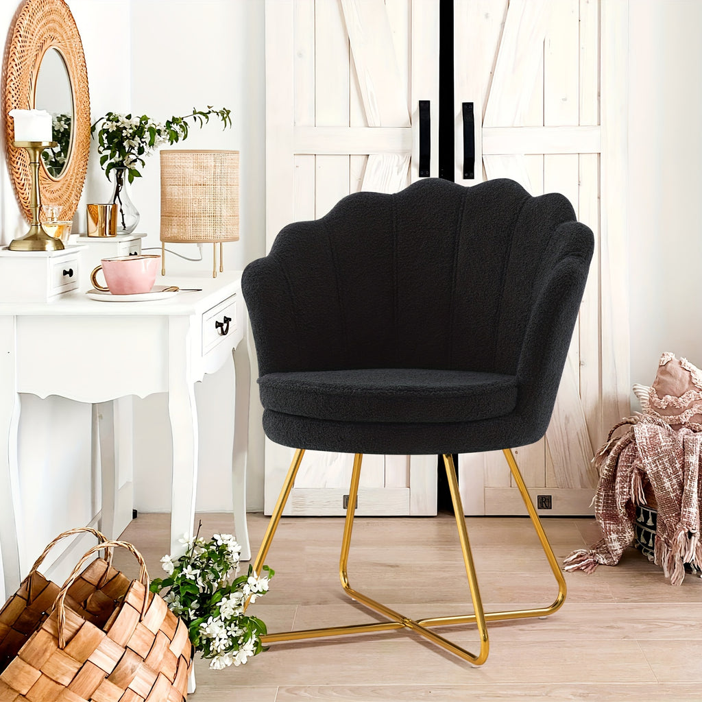 Shell Shape Velvet Dressing Chair