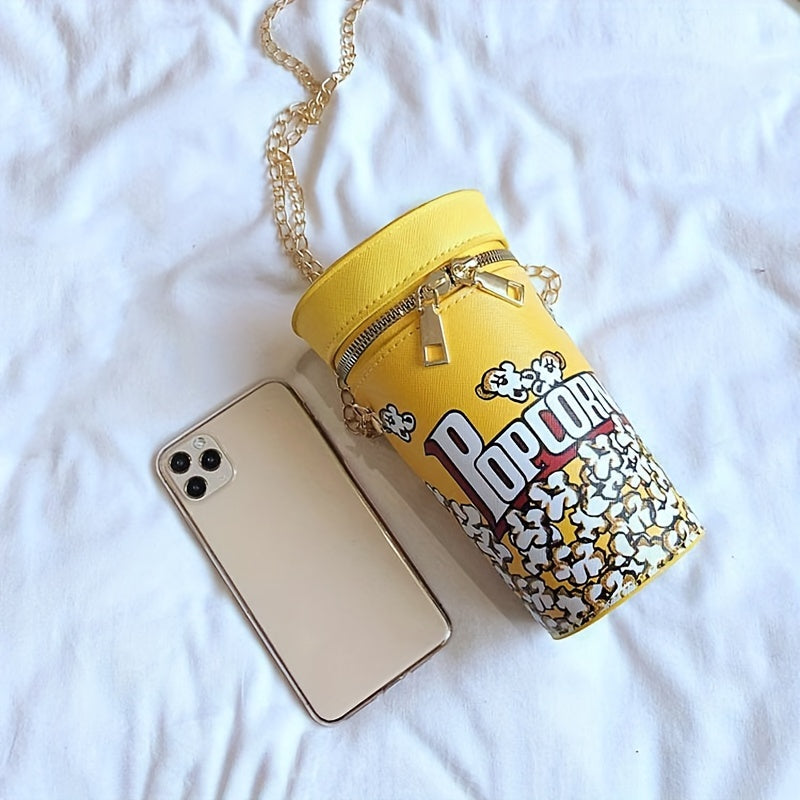 Popcorn-Themed Chain Shoulder Bag
