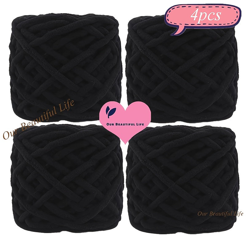 {4pcs} Ultra-Bulky Polyester Yarn