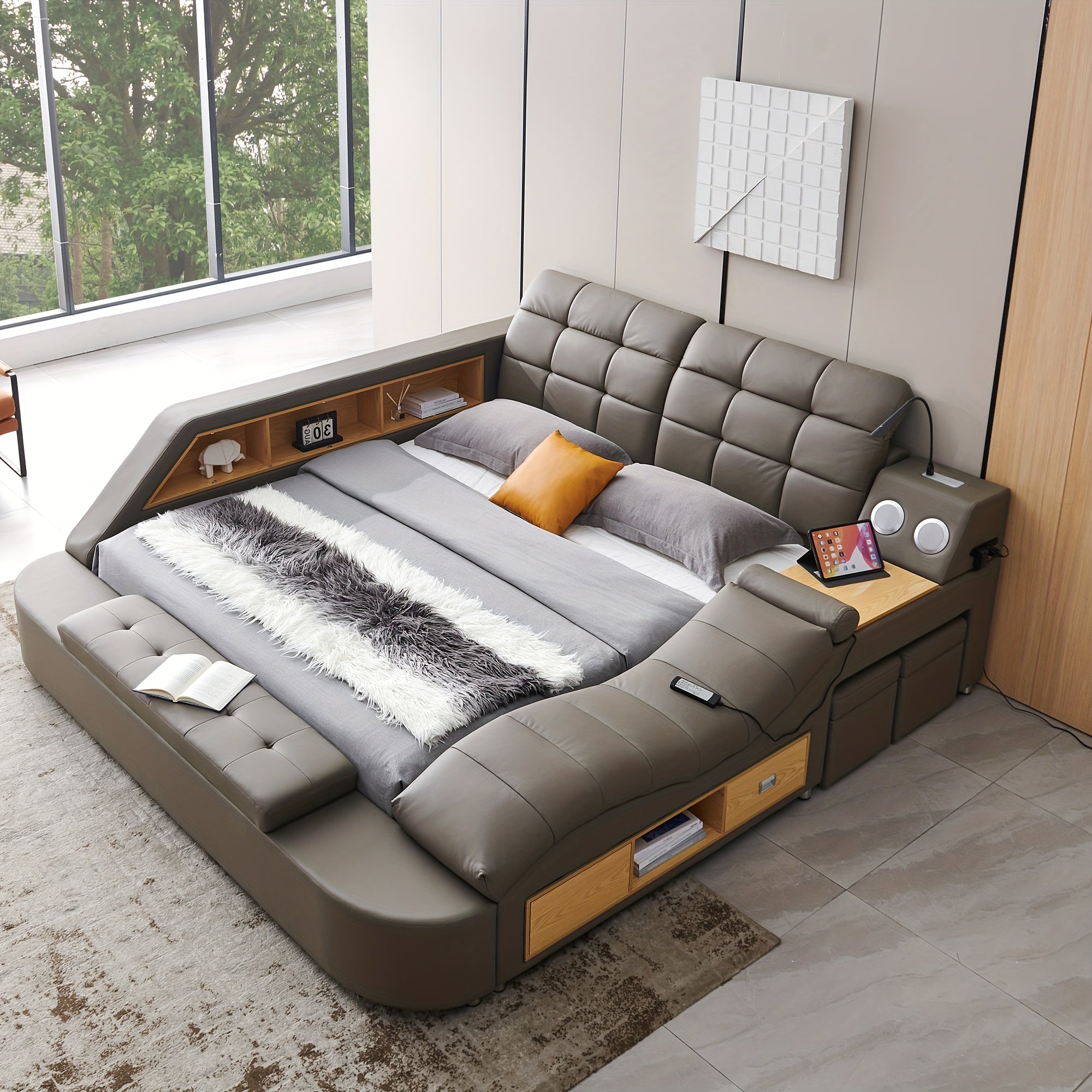 Multifunctional Large Bed Frame