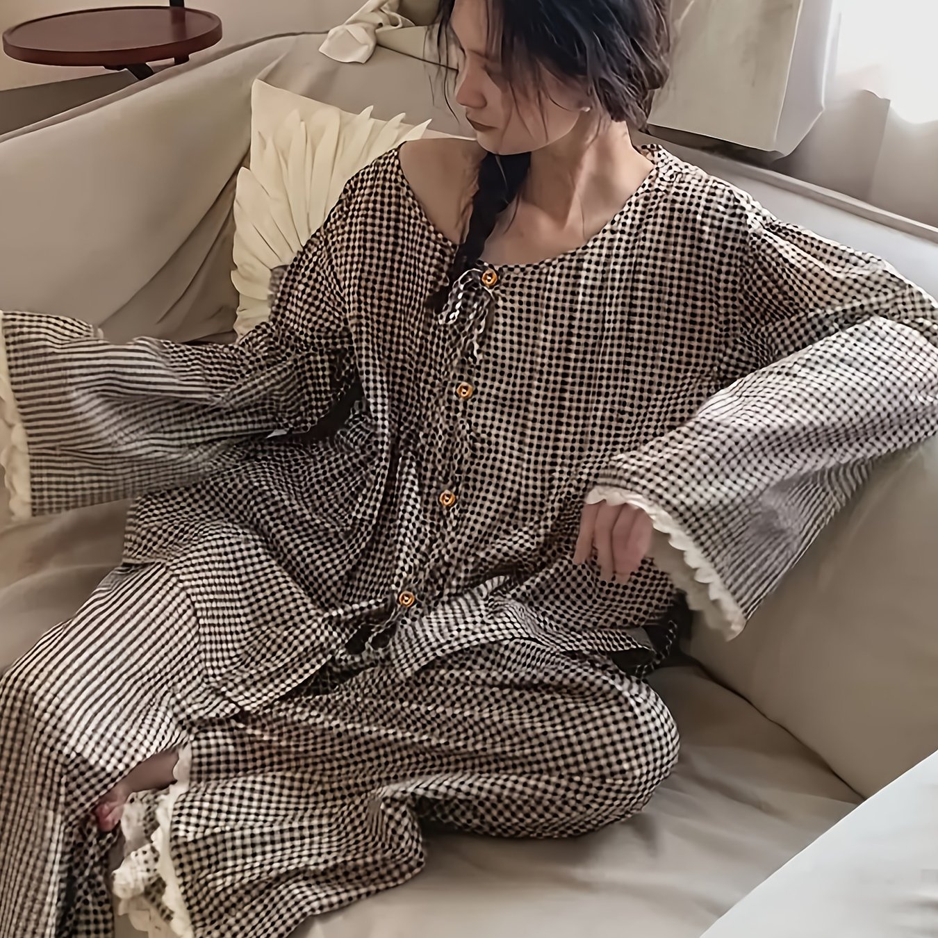 Sweet Plaid Pajama Set