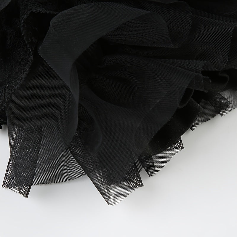 Lace Trim Tiered Shorts