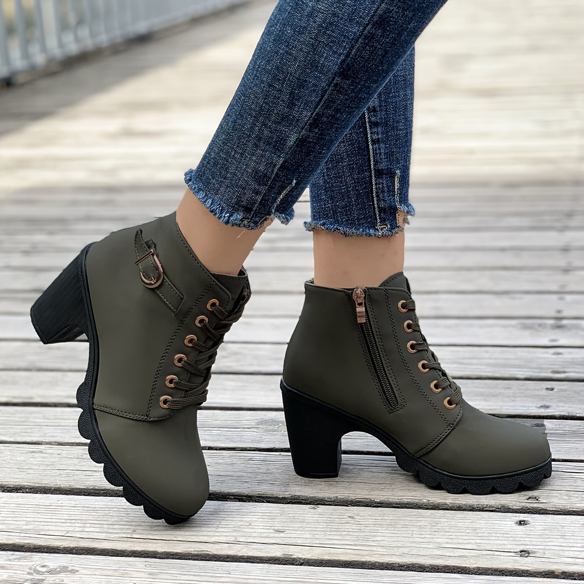Chunky Heel Ankle Boots