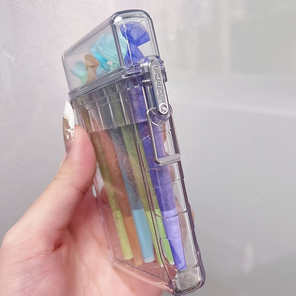 Transparent Acrylic Cigarette Case with Integrated Flip-Top Lid
