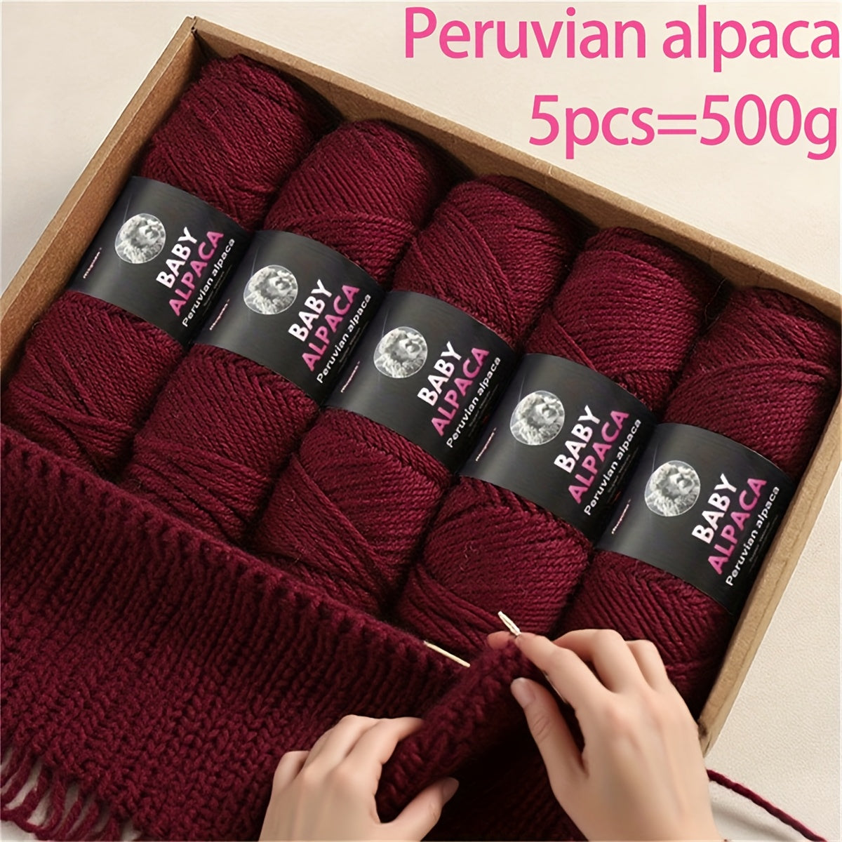 500g (5 Balls) Luxury Alpaca Wool Yarn
