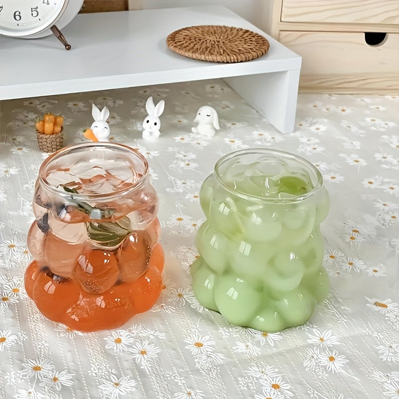 {4pcs} Grape Shape Cute Drinking Glasses with straw and straw brush