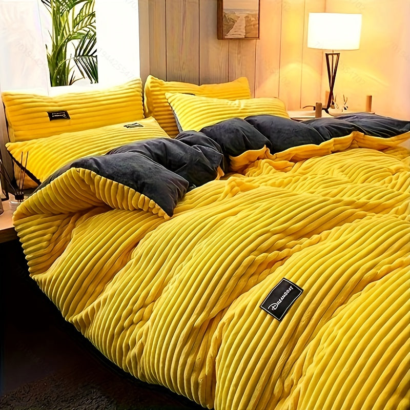 {4 Pieces} Deluxe Puffy Duvet Cover Set