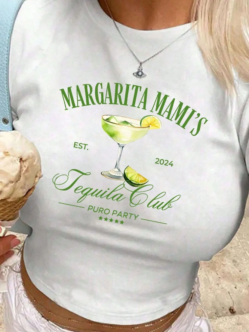 Slim-Fit Letter Cherry Printed Crop T-shirt