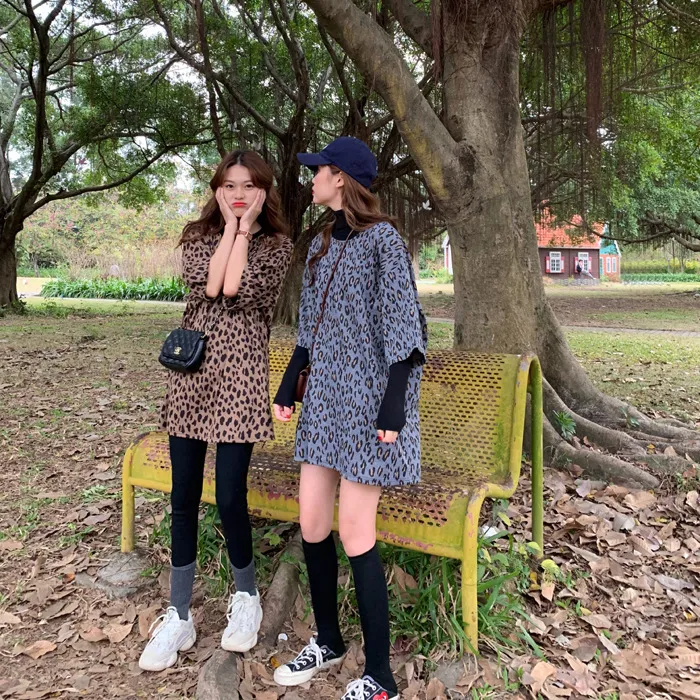 Leopard Print Round Neck Short Sleeve T-Shirt