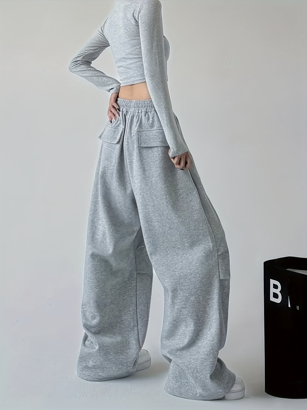 High-Waisted Wide-Leg Joggers