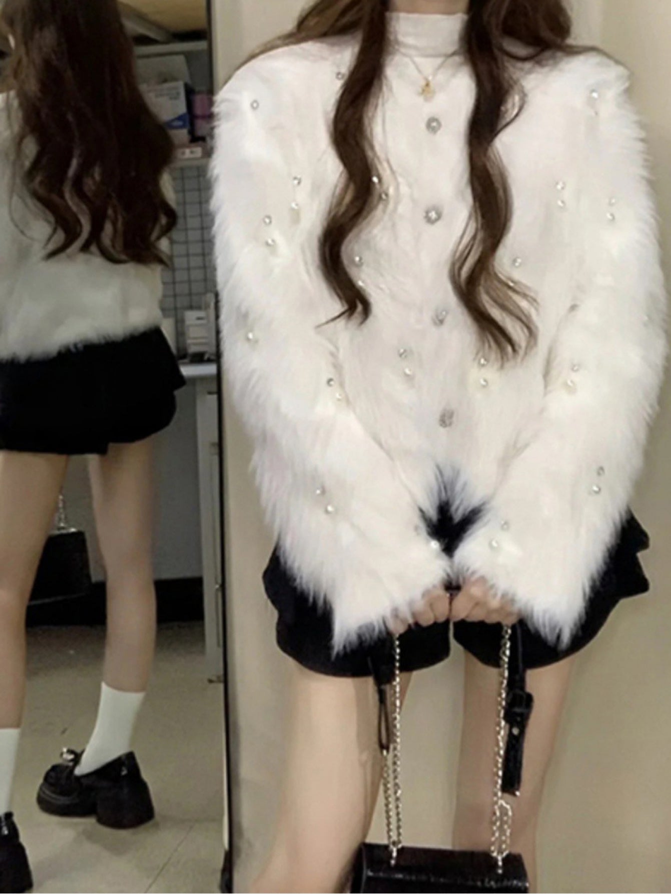 Sophisticated Cropped Plush Cardigan