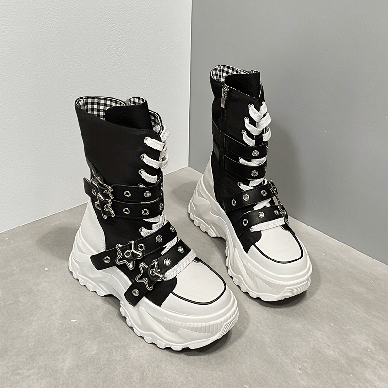 Thick Soled High Top Casual Shoes