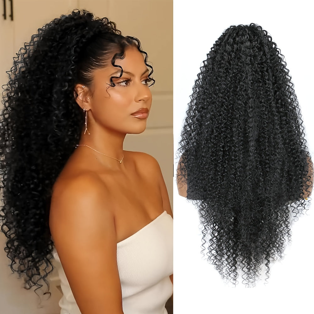 Voluminous • Women's Synthetic Afro Kinky Curly Ponytail • Comfortable Drawstring Closure • Natural Look Hairpiece