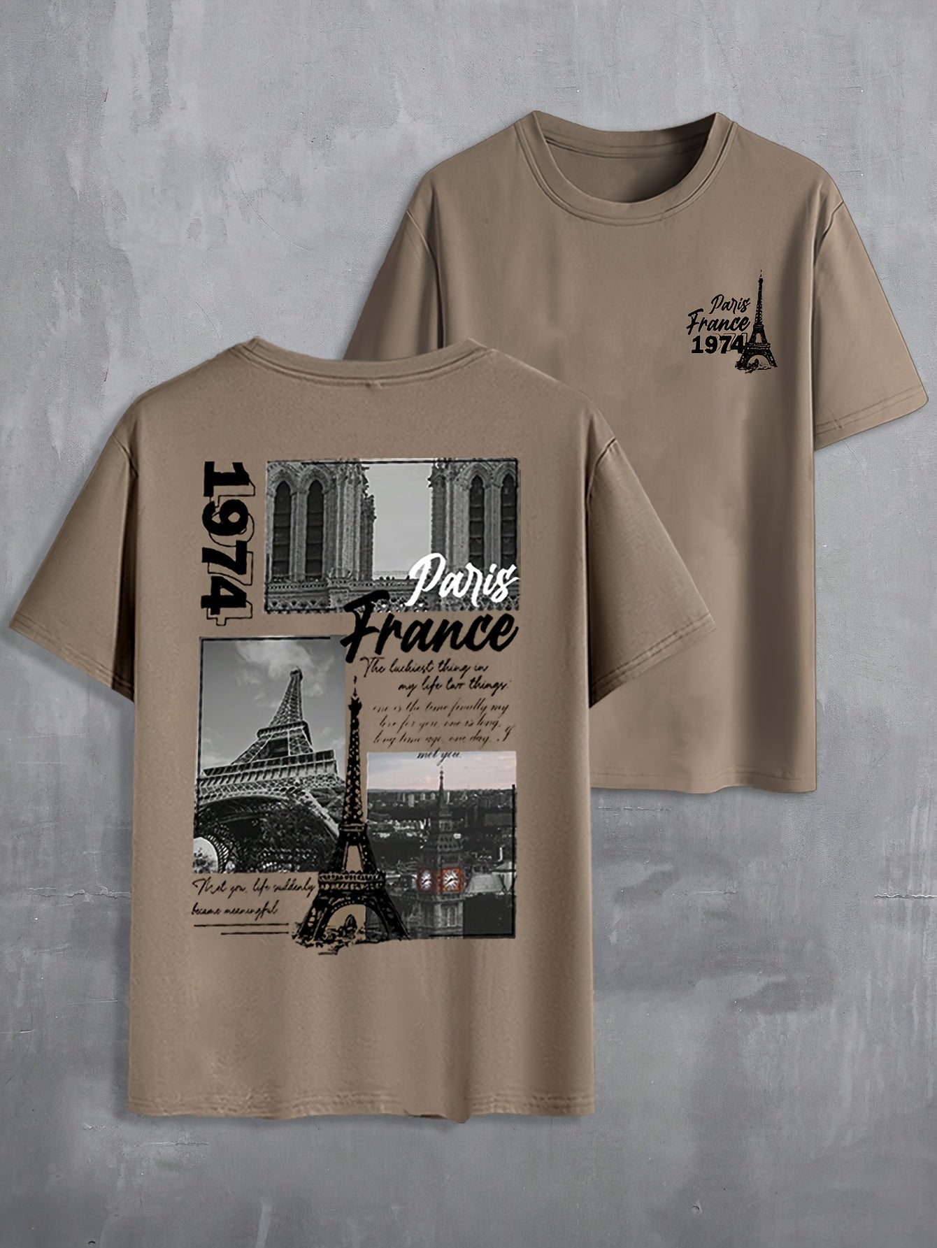 Short-Sleeved T-shirt with English Print