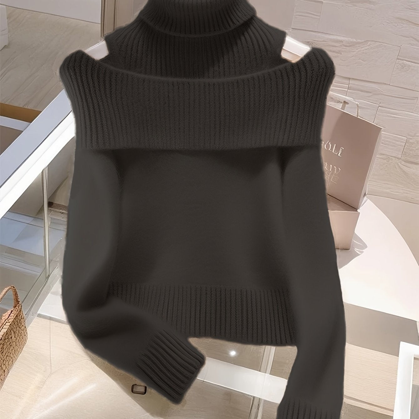 High-Neck Turtleneck Sweater