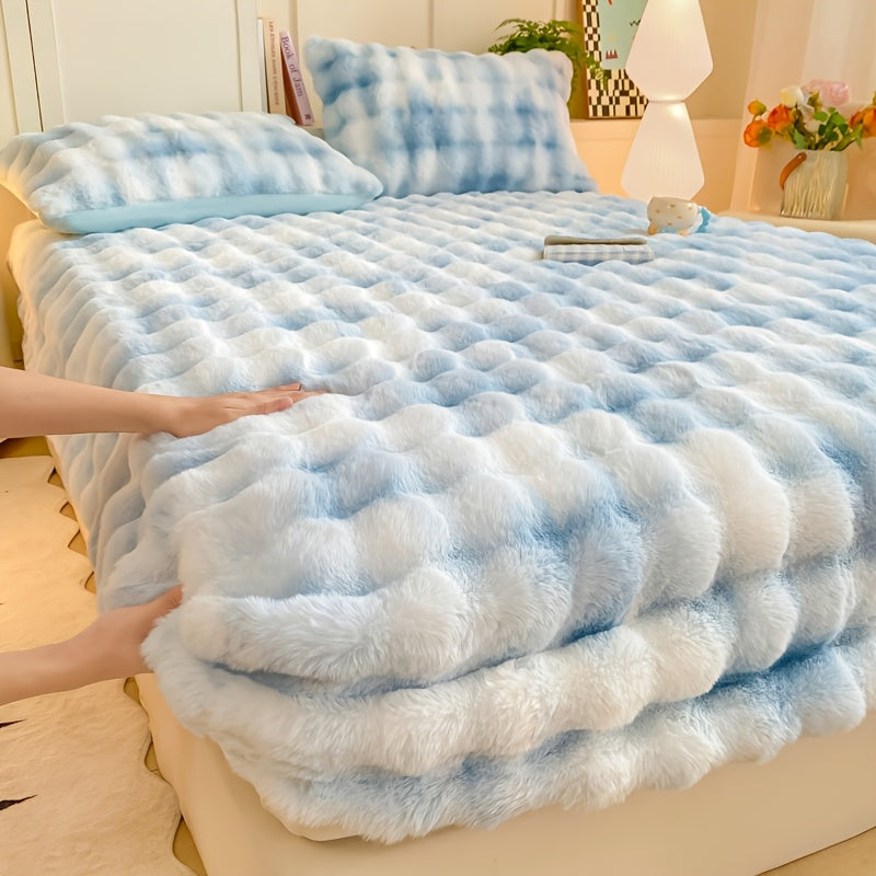 Thickened Faux Rabbit Fur Fitted Sheet