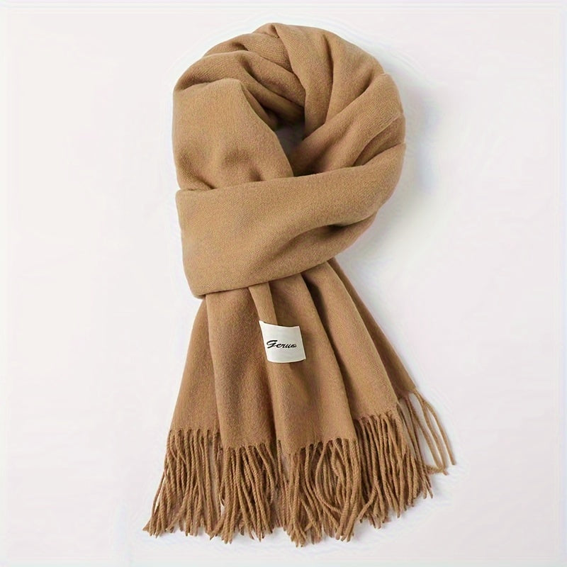 Solid Color Tassel Scarf
