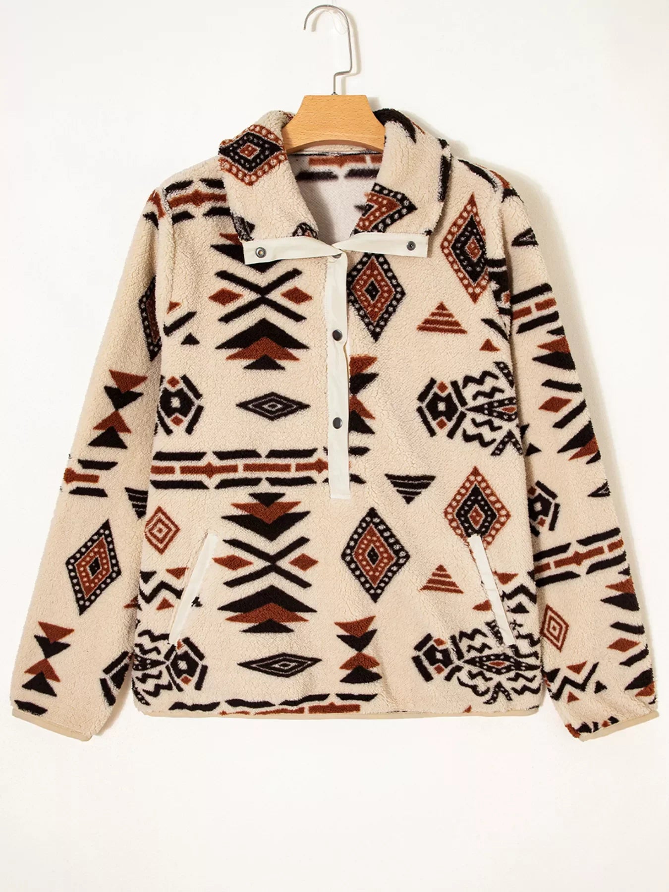 Western Aztec Half Zip Plush Sweatshirt