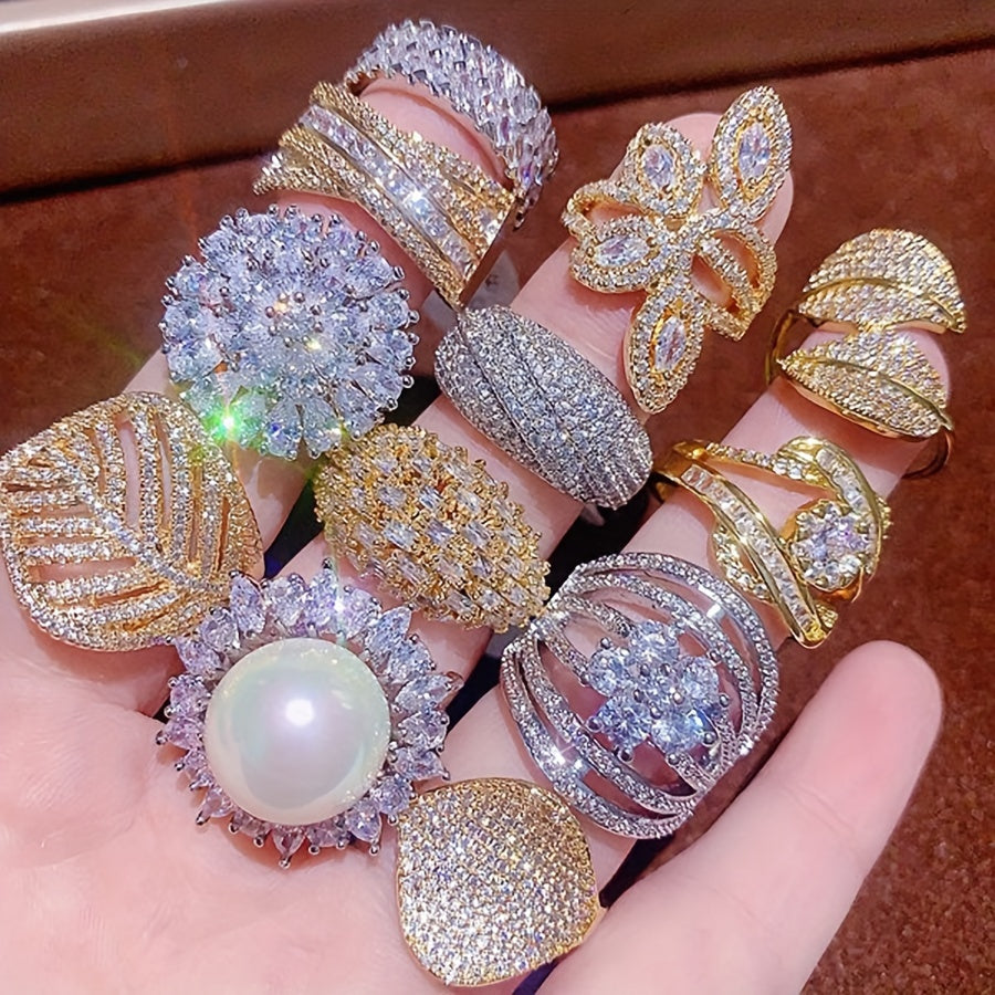 {10pcs} Luxurious Copper Rings