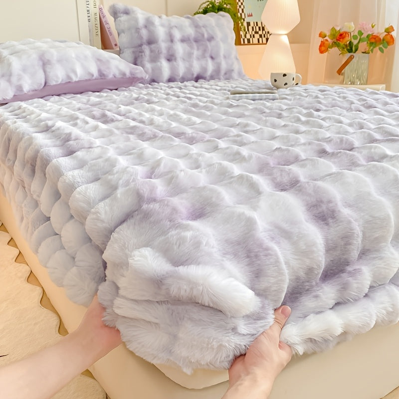 Thickened Faux Rabbit Fur Fitted Sheet