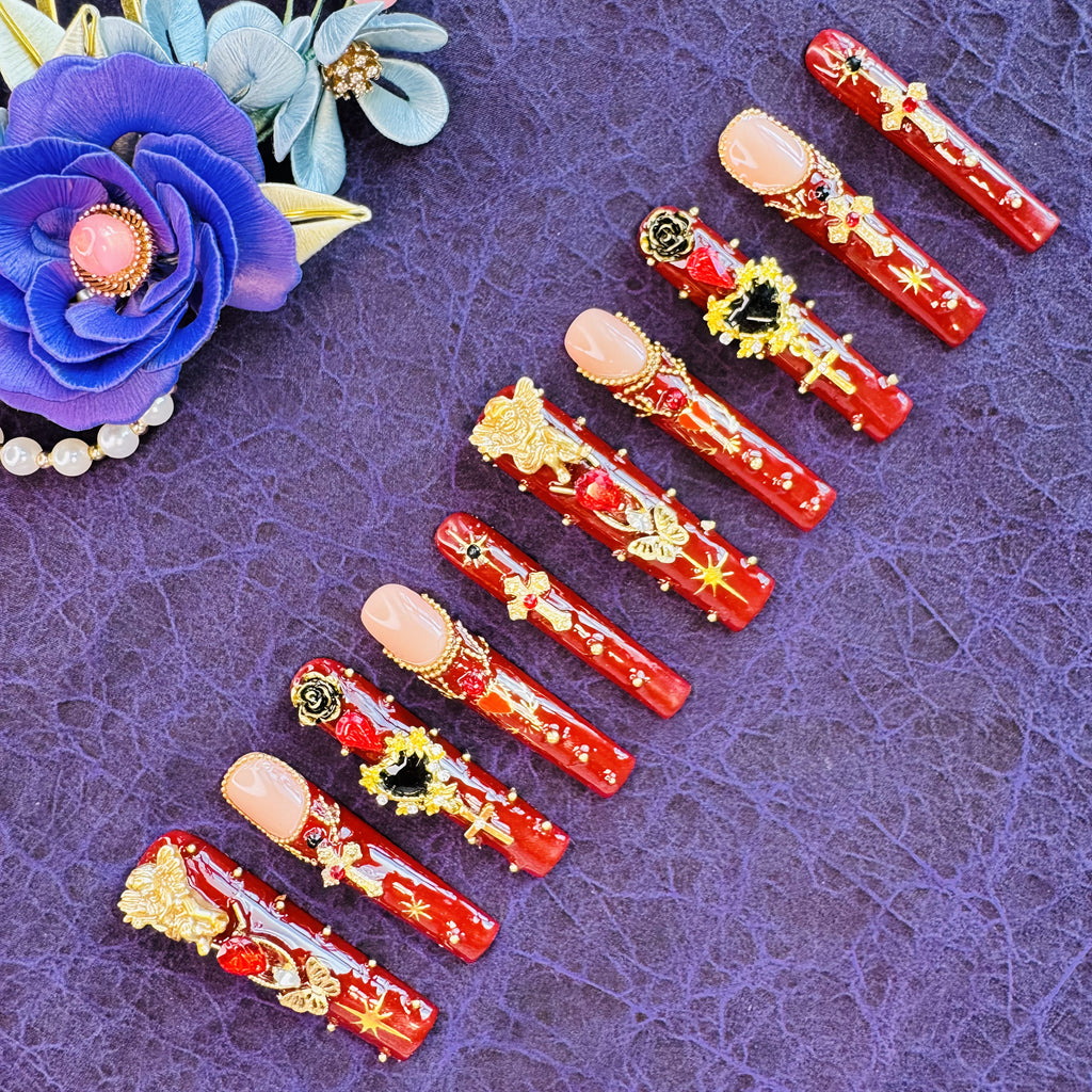 {10pcs} Gothic Press On Nails Set