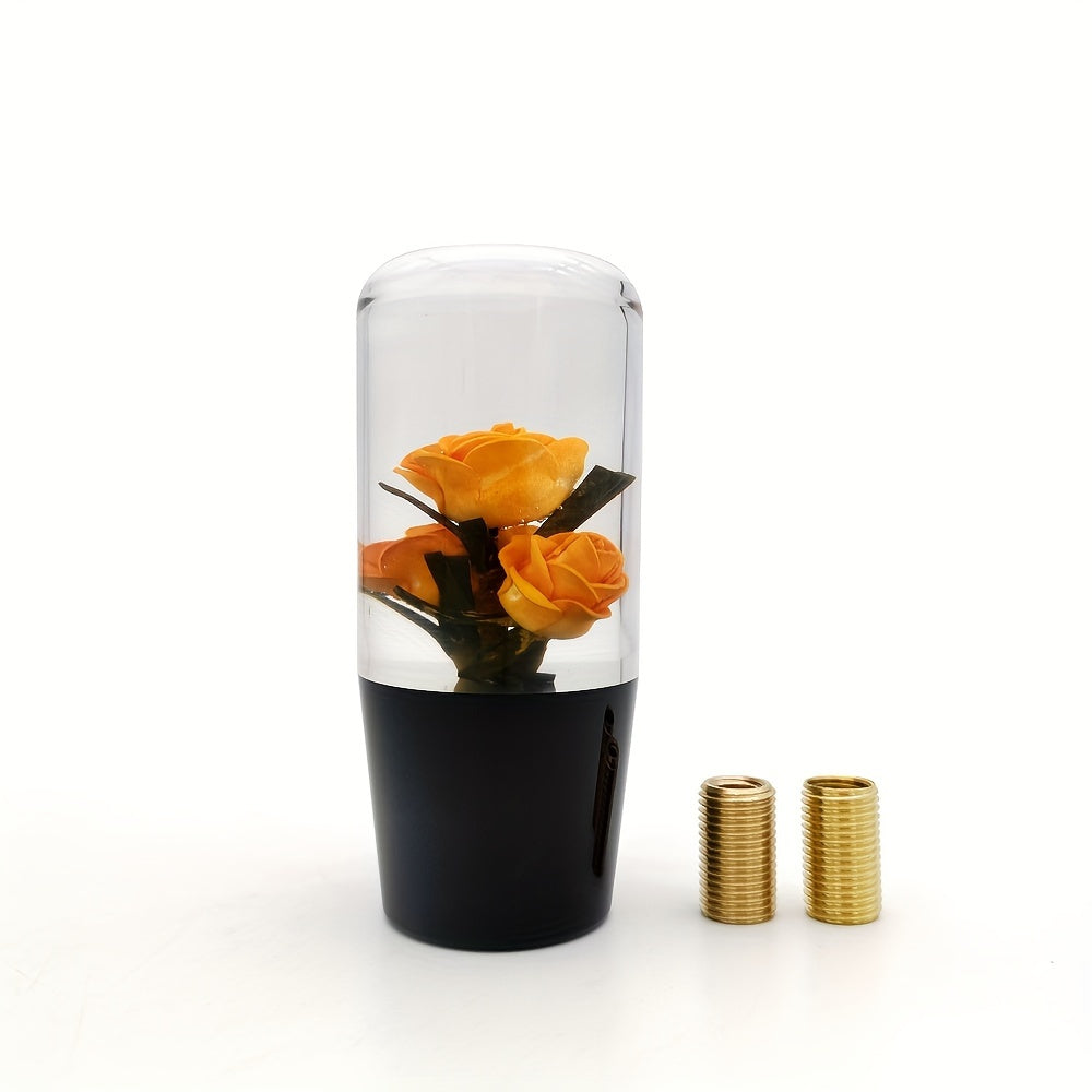 Unique Rose-Shaped 4" Resin Crystal Gear Shift Knob