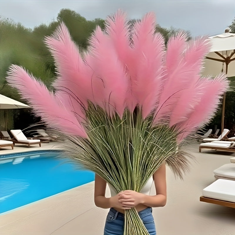 5-heads Super Healing Artificial Large Plaster Fox Grass Plant - 35 inches Tall