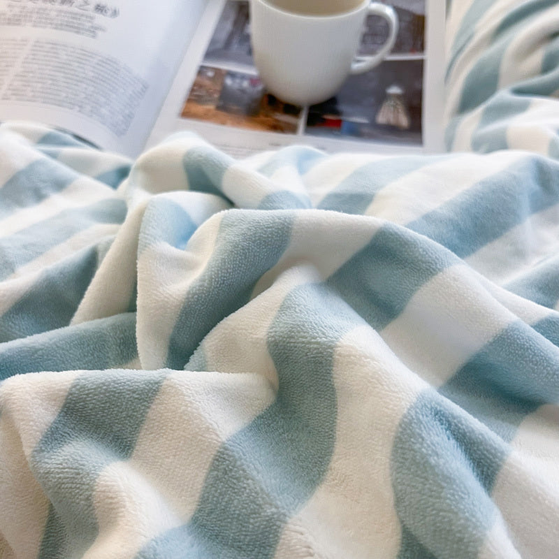 Milk Fleece Striped Duvet Cover