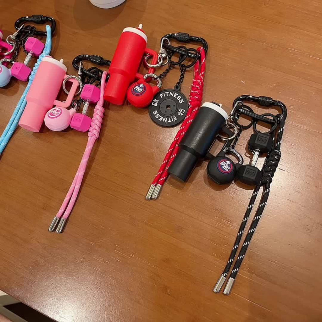 Pink & Black Keyring, Chain & Lanyard