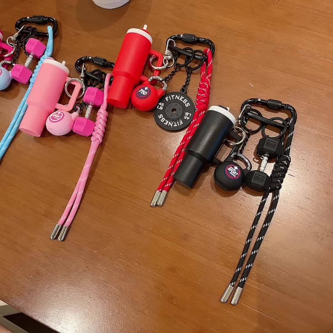 Pink & Black Keyring, Chain & Lanyard