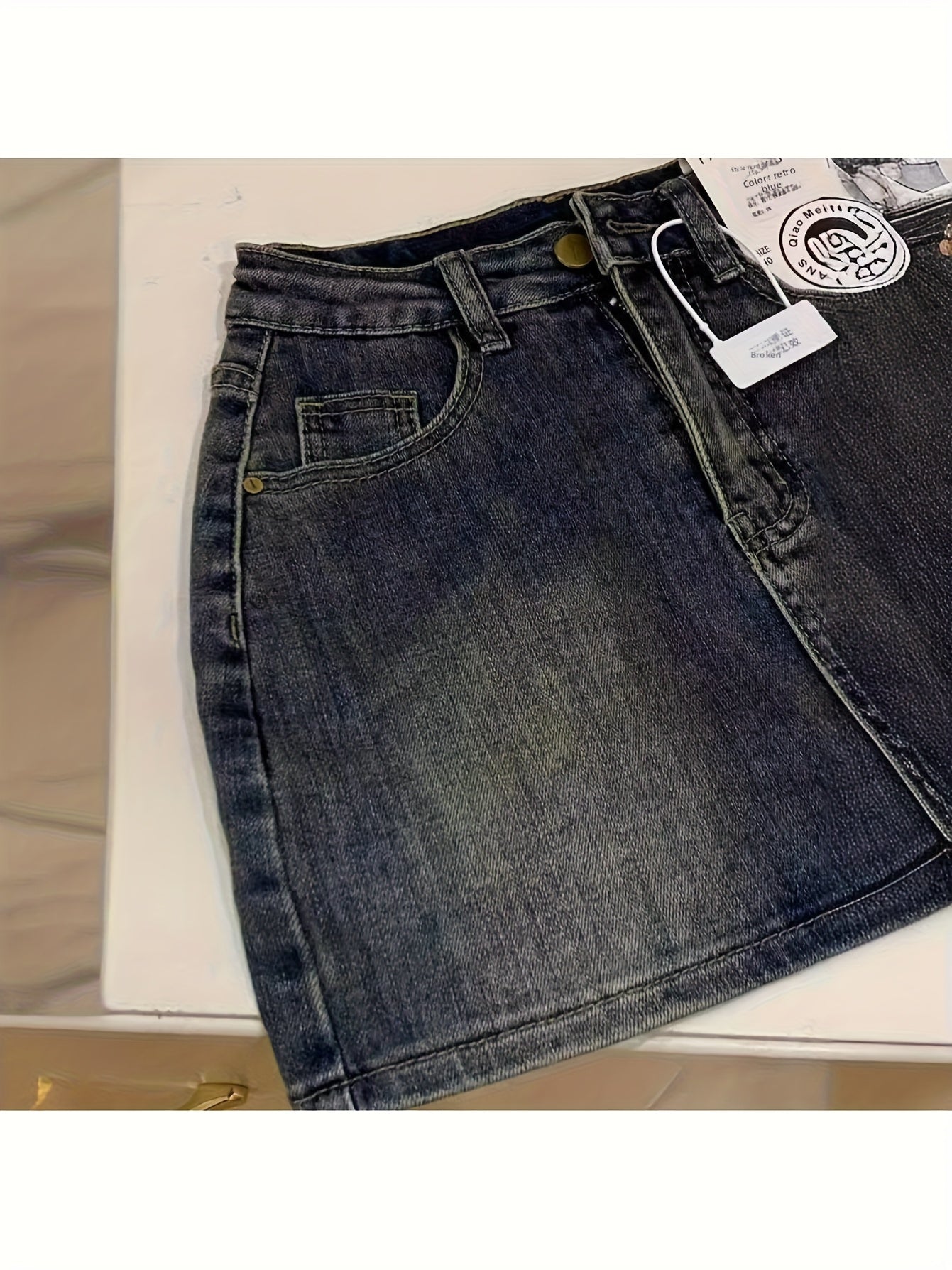 Vintage High-Waisted Denim Skirt