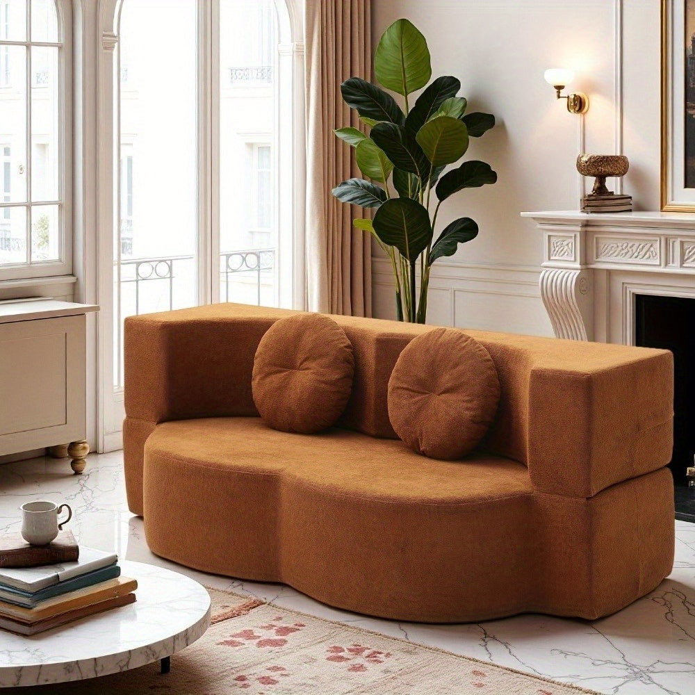 2-in-1 Convertible Folding Sofa Bed with Mattress