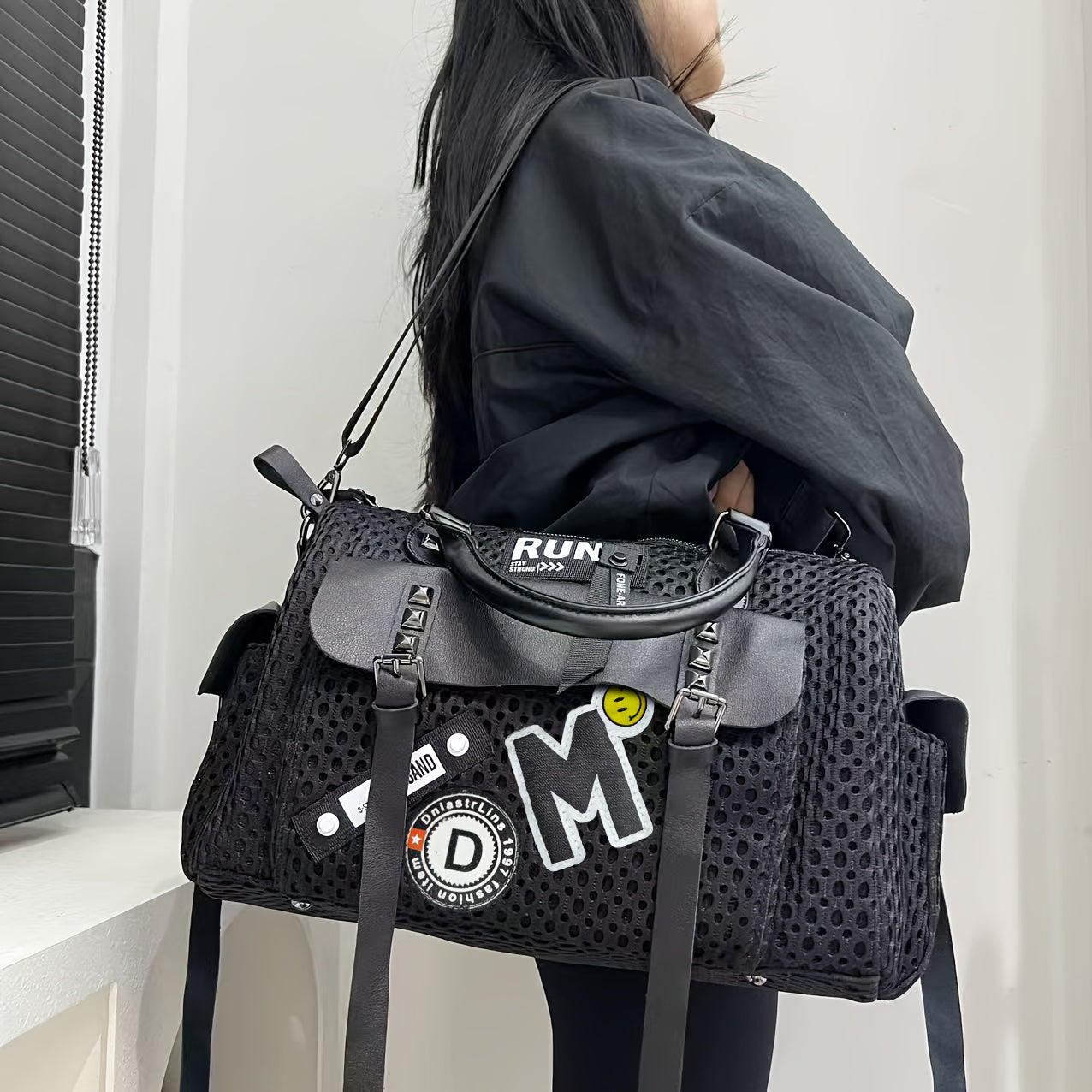 Nylon Tote Bag with Detachable Strap & Charm