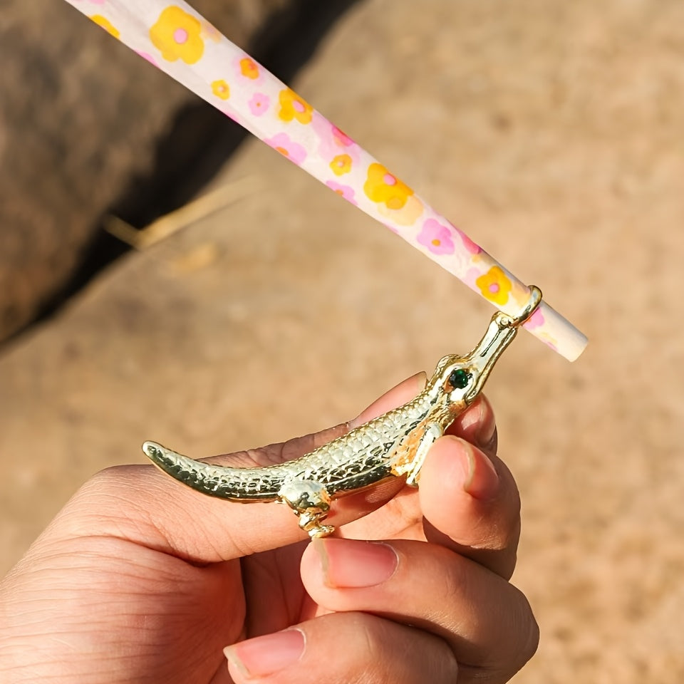 Light Golden Metal Crocodile Joint Holder