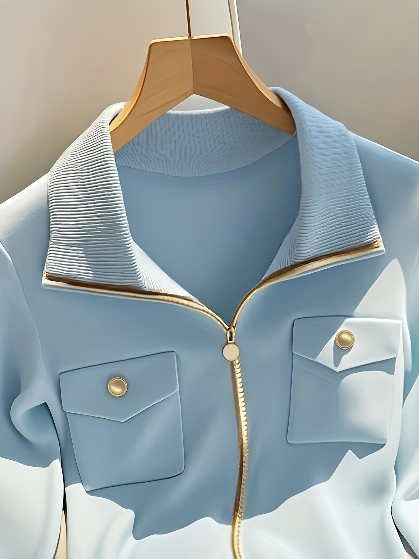 High-Neck Zip-Up Cardigan